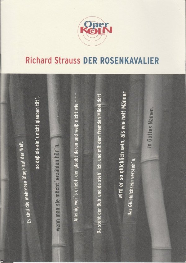 Programmheft Richard Strauss DER ROSENKAVALIER  2002 Opernhaus Köln