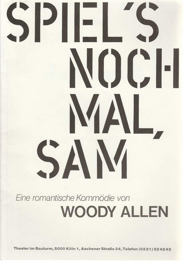 Programmheft Woody Allen SPIEL´S NOCHMAL, SAM Theater im Bauturm 1988