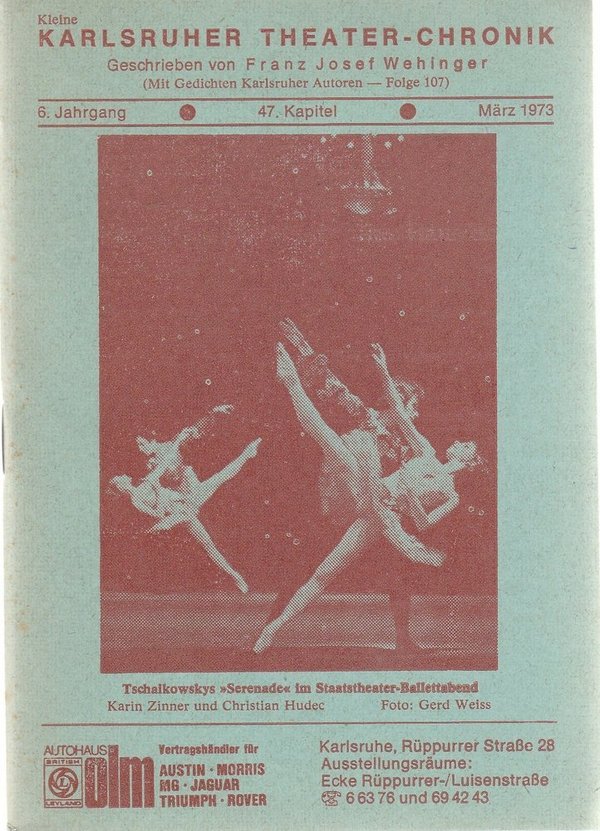 Kleine Karlsruher Theater-Chronik 6. Jahrgang 47. Kapitel März 1973