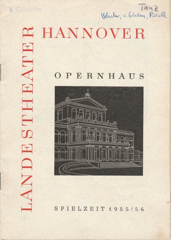 Programmheft BALLETTABEND Landestheater Hannover 1956