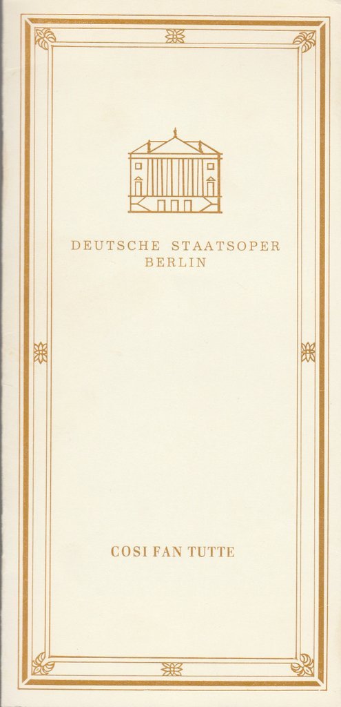 Programmheft Wolfgang A. Mozart COSI FAN TUTTE Deutsche Staatsoper Berlin 1984