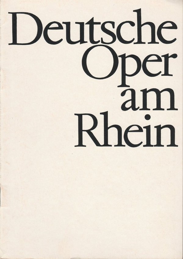 Programmheft Giuseppe Verdi RIGOLETTO Deutsche Oper am Rhein