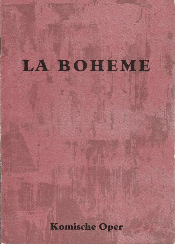 Programmheft Giacomo Puccini LA BOHEME Komische Oper 1959
