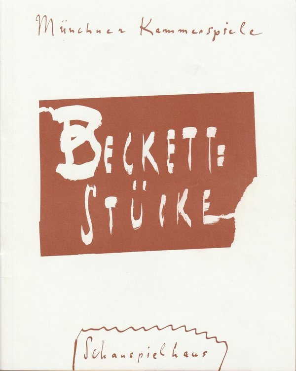 Programmheft Beckett Stücke Münchner Kammerspiele 1991