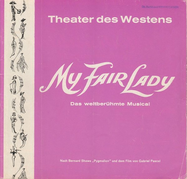 Programmheft Frederick Loewe MY FAIR LADY Theater des Westens 1973