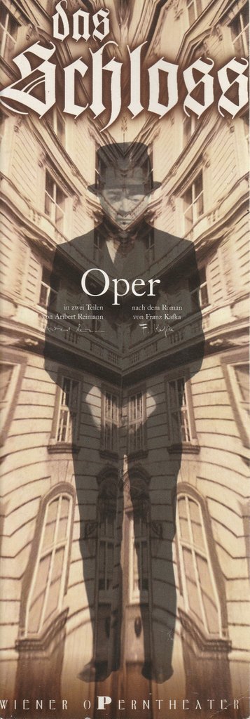 Programmheft Aribert Reimann DAS SCHLOSS Wiener Operntheater 1996