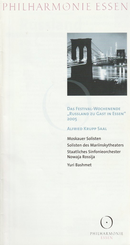 Programmheft FESTIVAL-WOCHENENDE RUSSLAN ZU GAST IN ESSEN  2005