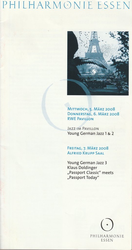 Programmheft JAZZ IM PAVILLION Young German Jazz Essen 2008