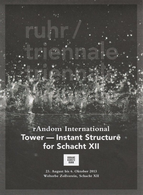 Programmheft RUHR / TRIENNALE  TOWER - INSTANT STRUCTURE Essen 2013