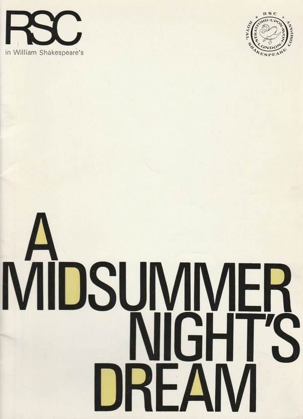 Programmheft Shakespeares A MIDSUMMER NIGHT'S DREAM Residenztheater 1972
