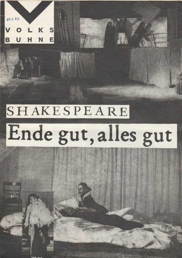 Programmheft William Shakespeare ENDE GUT, ALLES GUT Volksbühne Berlin 1979