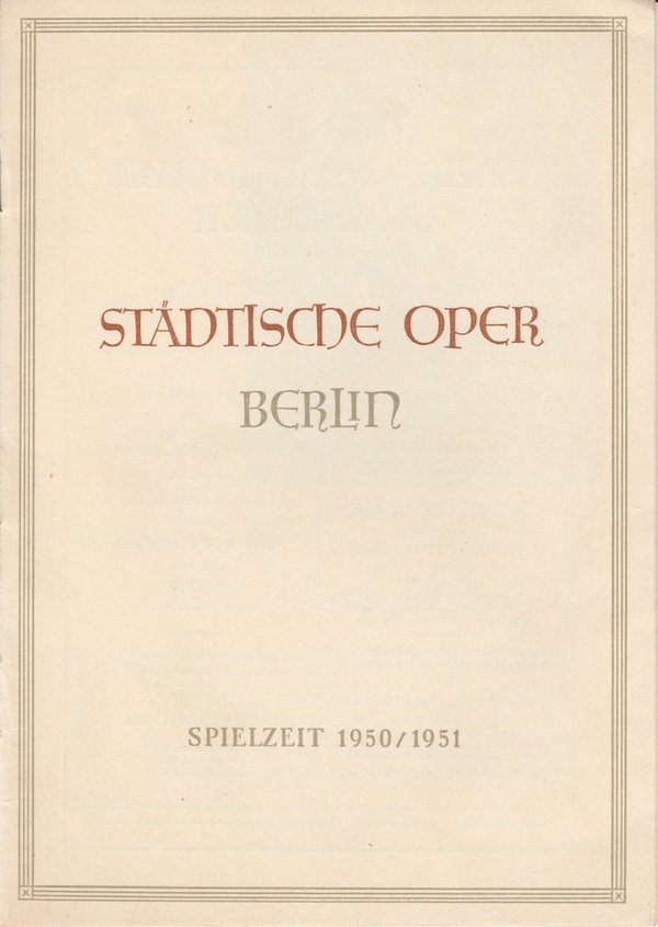 Programmheft Giacomo Puccini LA BOHEME Städtische Oper Berlin 1950