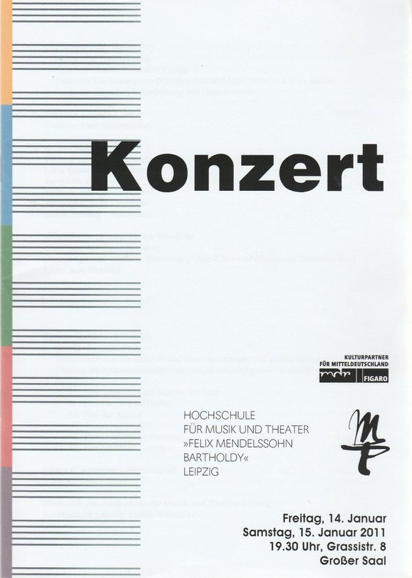 Programmheft  KONZERT Hochschule für Musik und Theater Leipzig 2011