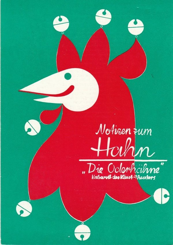 Programmheft Kabarett Die Oderhähne NOTIZEN ZUM HAHN  Kleist-Theater 1978