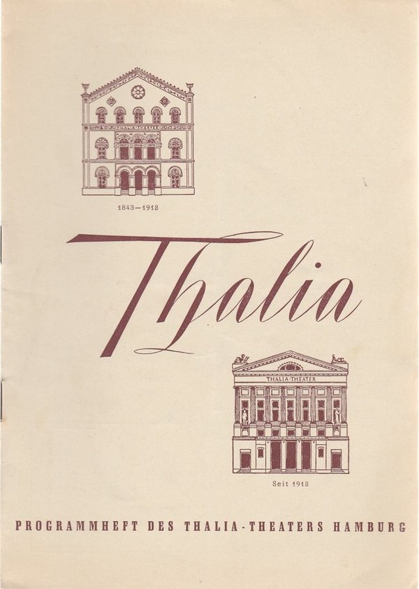 Programmheft W. Somerset Maugham LADY FREDERICK Thalia Theater Hamburg 1954