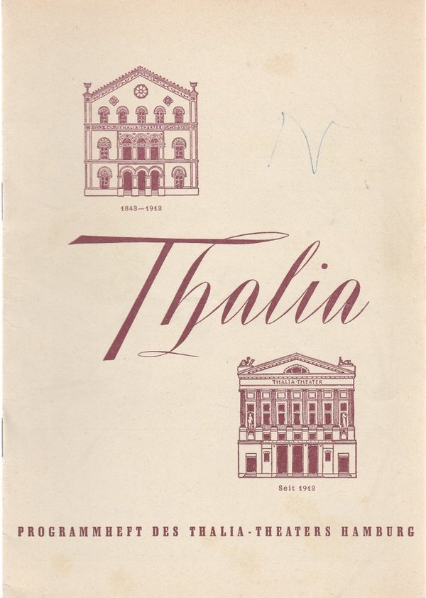 Programmheft Carlo Goldoni DER RAPPELKOPF Thalia Theater Hamburg 1955