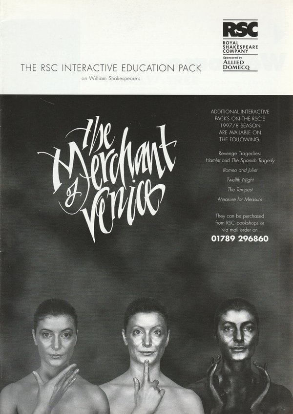 The RSC interactive education Pack Shakespeare´s THE MERCHANT OF VENICE