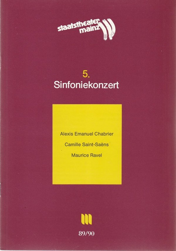 Programmheft 5. SINFONIEKONZERT Staatstheater Mainz 1990 N0107