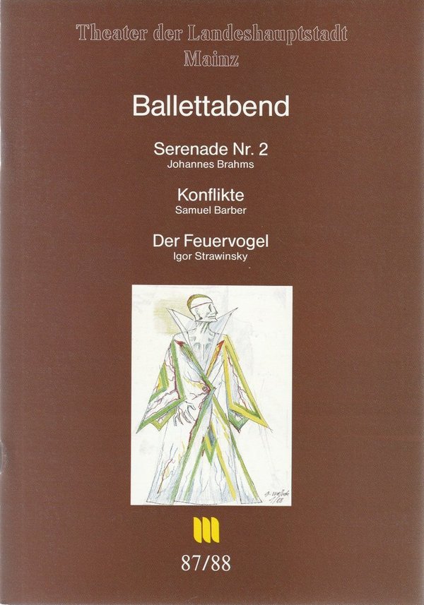 Programmheft BALLETTABEND Theater Mainz 1988 N0107