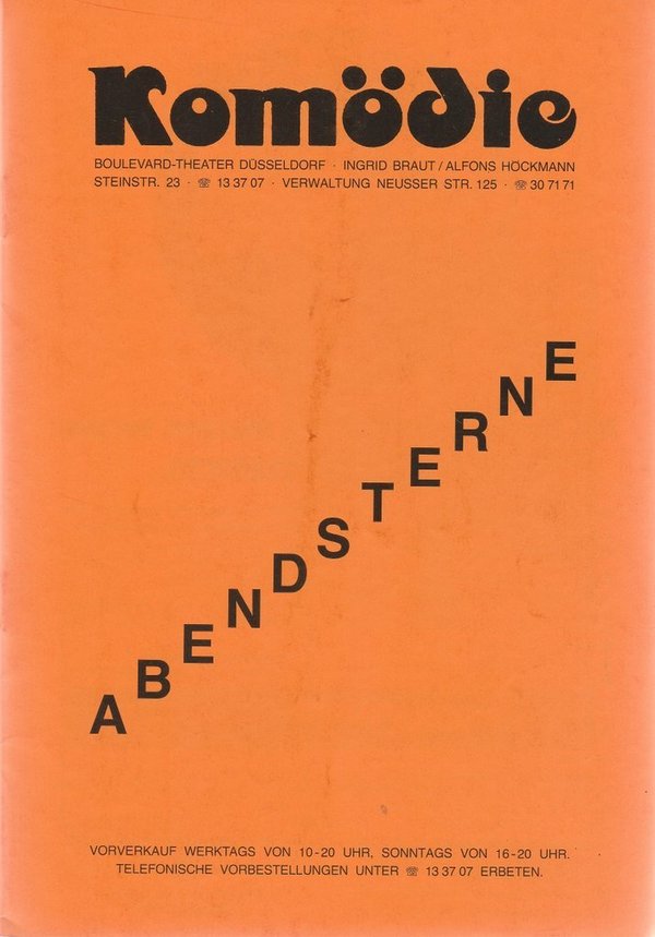 Programmheft Ted Willis ABENDSTERNE Komödie Düsseldorf 1985 N0107