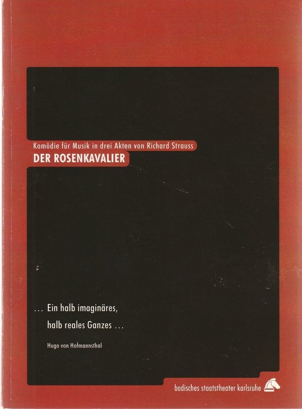 Programmheft Richard Strauss DER ROSENKAVALIER Staatstheater Karlsruhe 2010