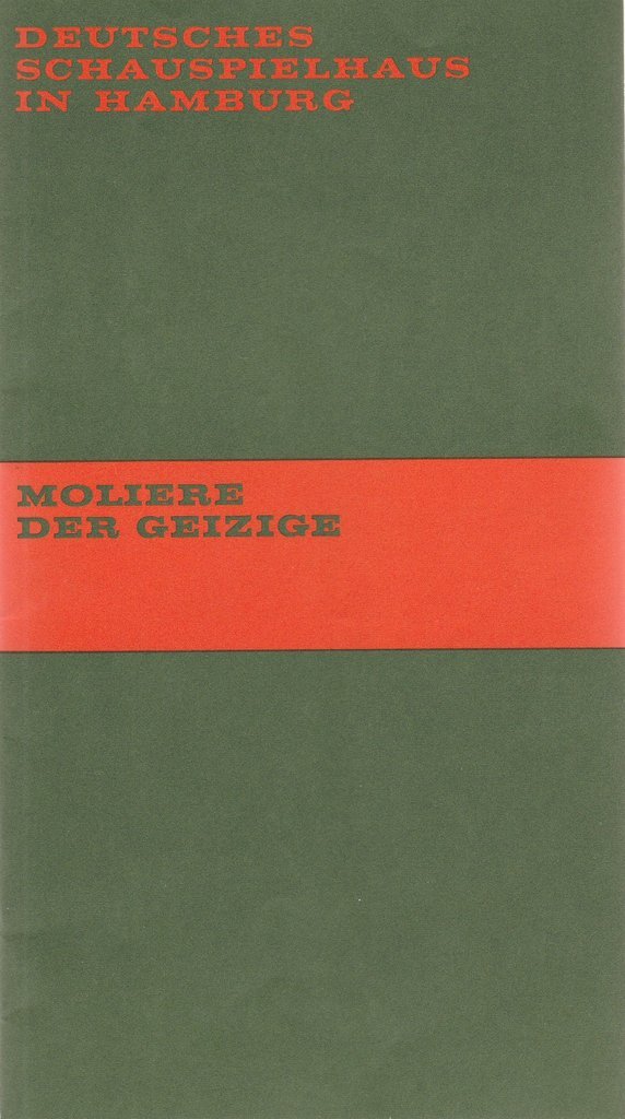 Programmheft Moliere DER GEIZIGE Deutsches Schauspielhaus in Hamburg 1971