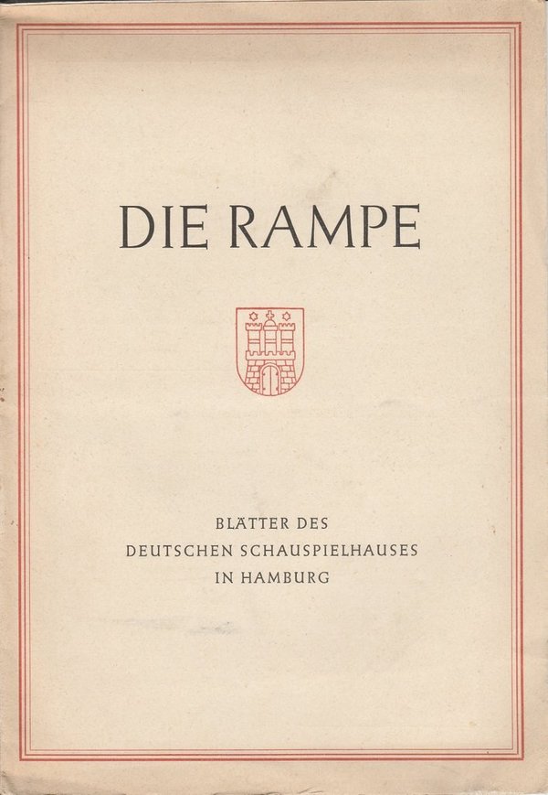 Programmheft Heinrich von Kleist DER ZERBROCHENE KRUG Schauspielhaus Hamb. 1953