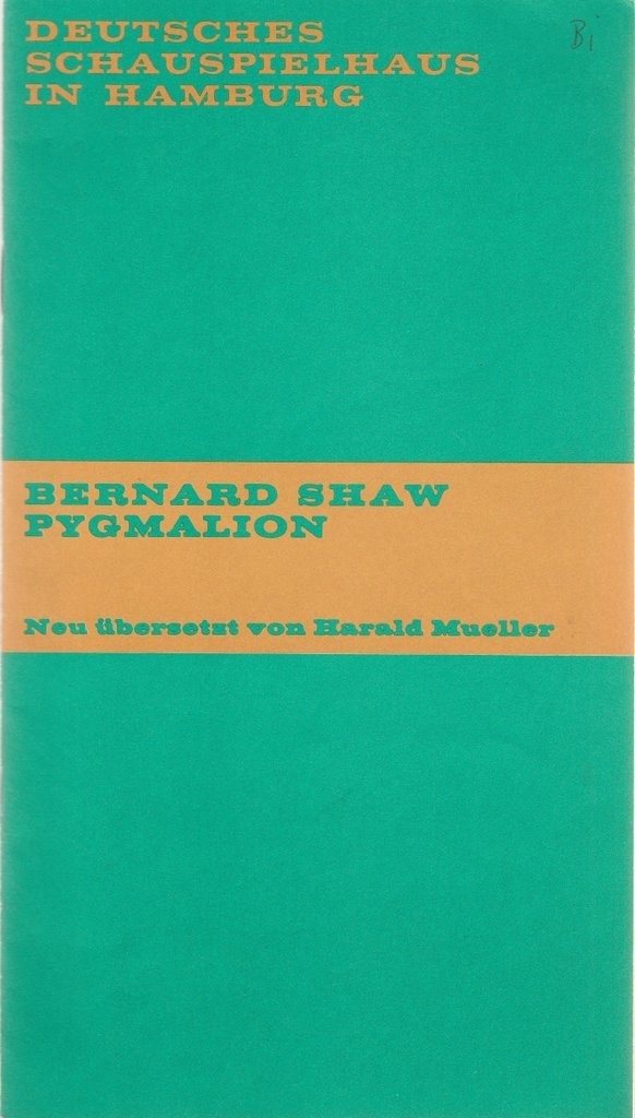 Programmheft Bernard Shaw PYGMALION Schauspielhaus Hamburg 1970