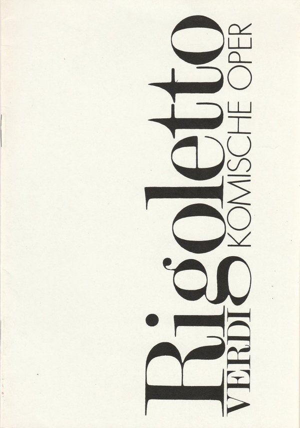 Programmheft  Giuseppe Verdi RIGOLETTO Komische Oper 1983