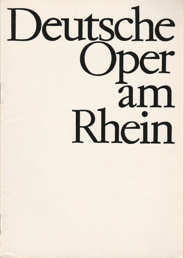 Programmheft Giacomo Puccini MADAME BUTTERFLY Deutsche Oper am Rhein 1966