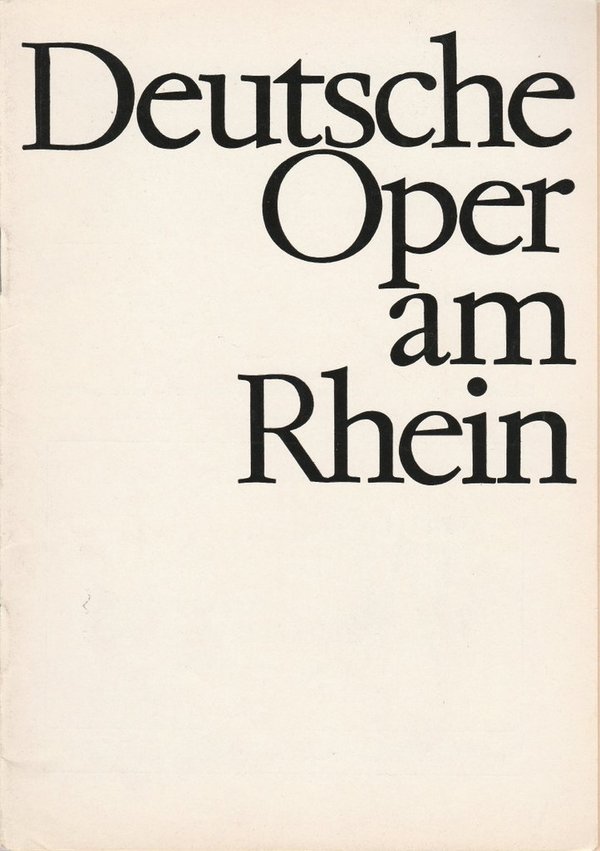 Programmheft Giacomo Puccini TOSCA Deutsche Oper am Rhein 1966