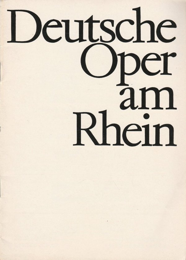 Programmheft Carl Maria von Weber DER FREISCHÜTZ Deutsche Oper am Rhein 1966