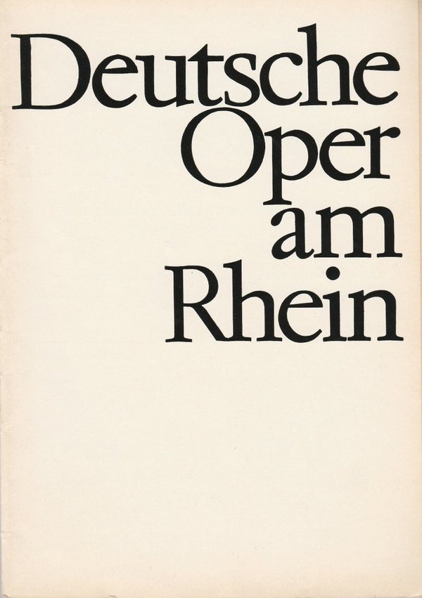 Programmheft Johann Strauß DER ZIGEUNERBARON Deutsche Oper am Rhein 1966