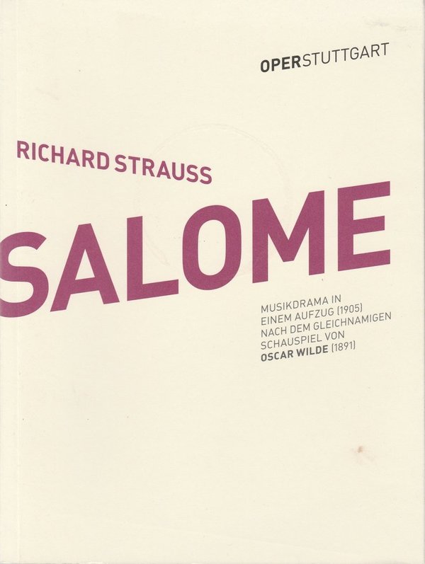 Programmheft Richard Strauß SALOME Oper Stuttgart 2015