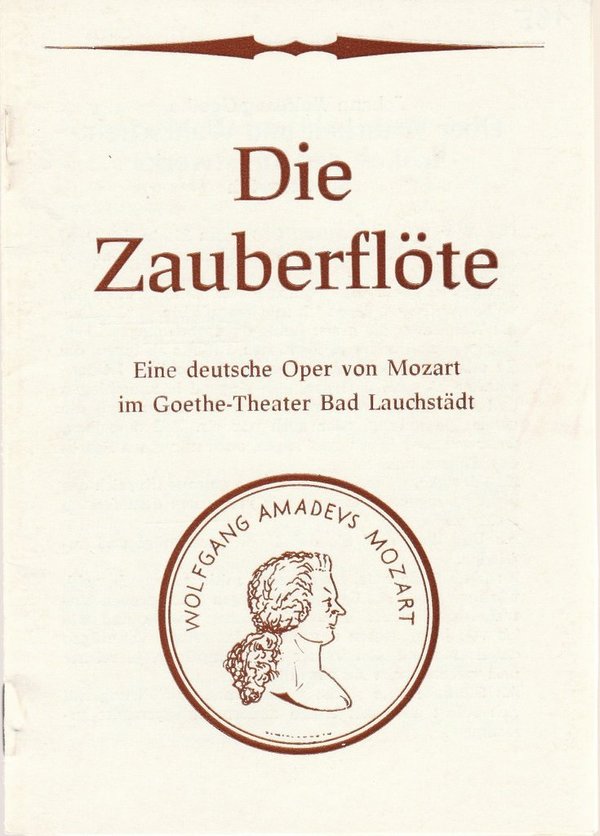 Programmheft Wolfgang Amadeus Mozart DIE ZAUBERFLÖTE Landestheater Halle 1985