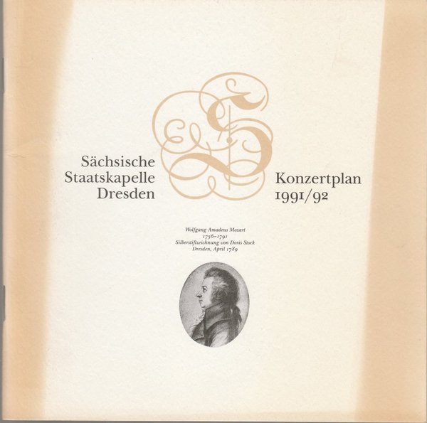 Programmheft Sächsische Staatskapelle Dresden KONZERTPLAN 1991 / 92