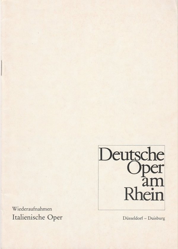 Programmheft Giuseppe Verdi DER TROUBADOUR Deutsche Oper am Rhein 1982