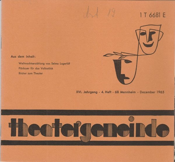 Blätter der Theatergemeinde für das Nationaltheater Mannheim Heft 5 1965