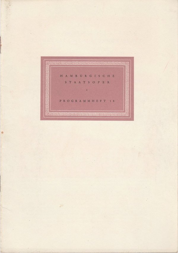 Programmheft Johann Strauß ELEKTRA Hamburgische Staatsoper 1954 141021