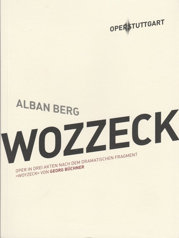 Programmheft Alban Berg WOZZECK Oper Stuttgart 2012 141021