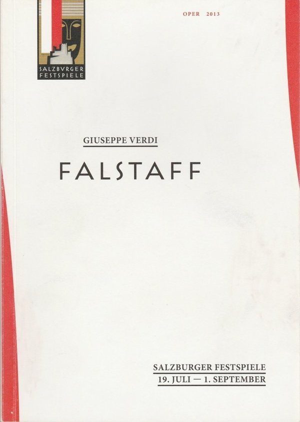 Programmheft Giuseppe Verdi FALSTAFF Salzburger Festspiele 2013 141021