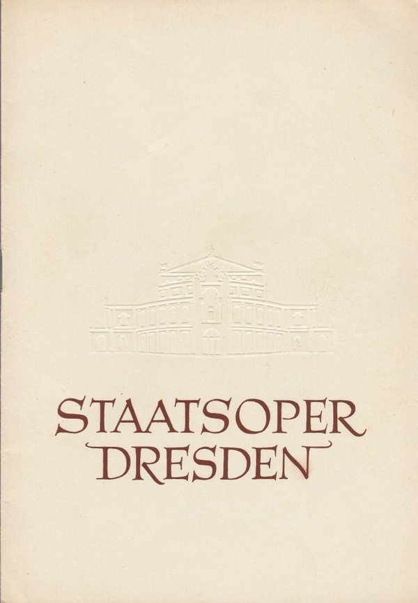 Programmheft W. Amadeus Mozart  HOCHZEIT DES FIGARO Staatsoper Dresden 1958 141021