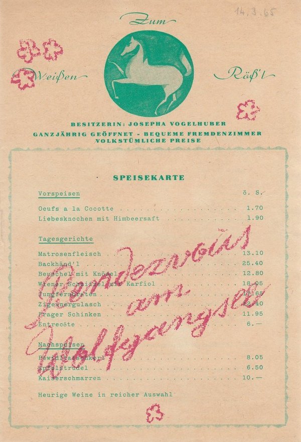 Programmheft RENDEZVOUS AM WOLFGANGSEE Theater Karl-Marx-Stadt 1965