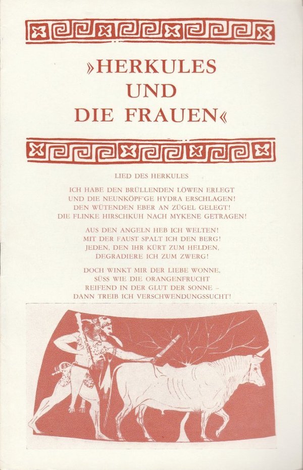 Programmheft Uraufführung HERKULES UND DIE FRAUEN Staatsoperette Dresden 1979
