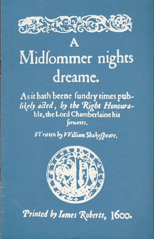 Programmheft Shakespeare A MIDSOMMER NIGHTS DREAM Staatstheater Dresden 1974