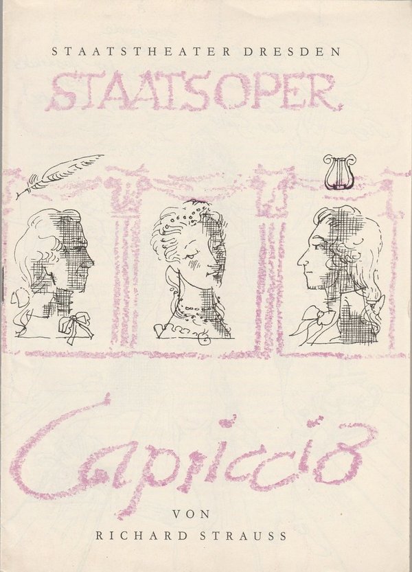Programmheft Richard Strauss CAPRICCIO Dresden Staatsoper 1964