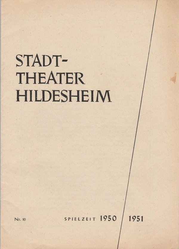 Programmheft Friedrich Smetana DIE VERKAUFTE BRAUT Stadttheater Hildesheim 1951