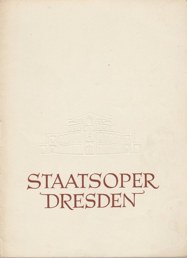Programmheft Otto Reinhold DIE NACHTIGALL Staatsoper Dresden 1958