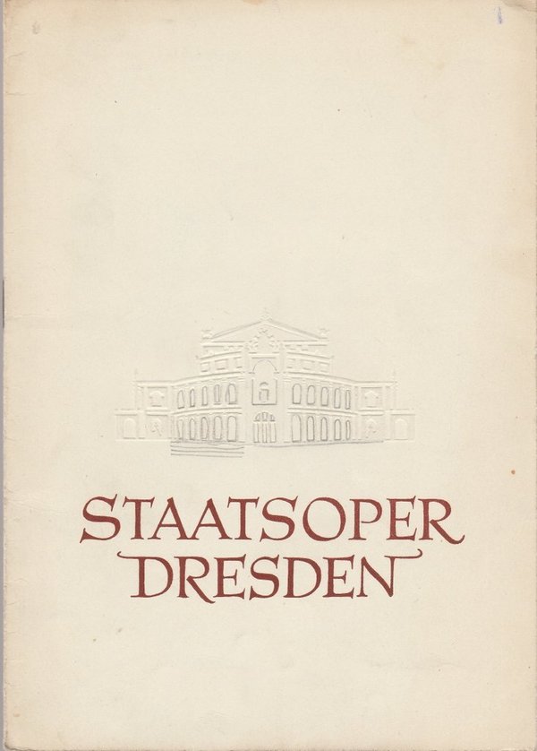 Programmheft Jacques Offenbach HOFFMANNS ERZÄHLUNGEN Staatsoper Dresden 1960