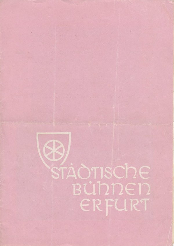 Programmheft Peter Tschaikowski DORNRÖSCHEN Bühnen Erfurt 1954